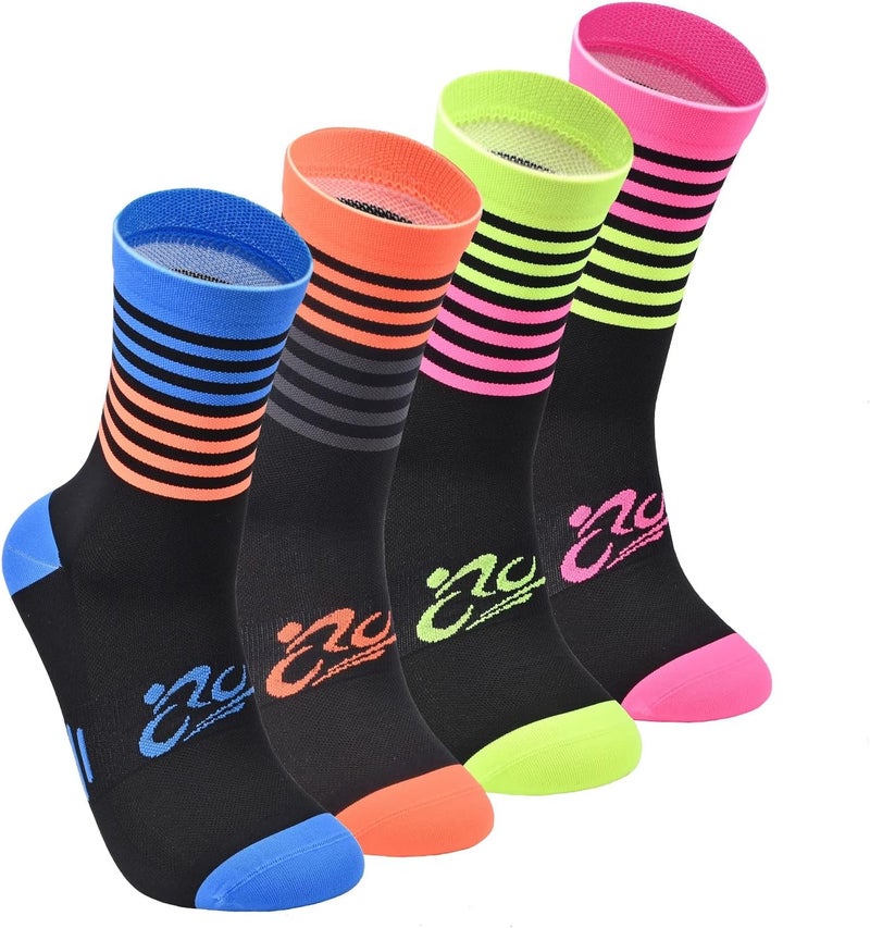 WindCrosser Mens and Womens Anti Odor Blister Resistant Seamless Thin Compression Quarter Crew Athletic Cycling Socks - Image 1